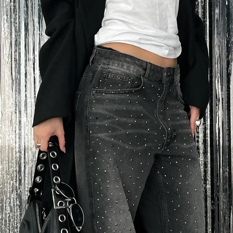 Unisex Rhinestone Jeans